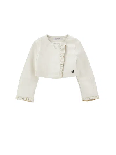 Monnalisa Babies'   Bolero With Ruffles In White
