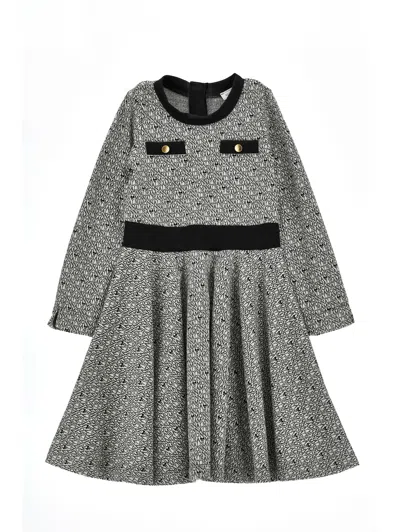 Monnalisa Kids'   Bon Ton Dress In Gray