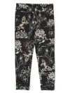 Monnalisa Botanical-print Straight-leg Leggings In Black