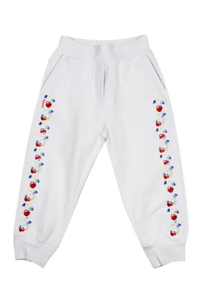 Monnalisa Kids'   Cherry Fleece Joggers In White