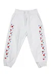 Monnalisa Cherry Fleece Joggers In White