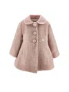 Monnalisa Bouclé Coat In Dusty Pink Rose