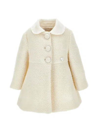 Monnalisa Babies' Bouclé Coat In Neutral