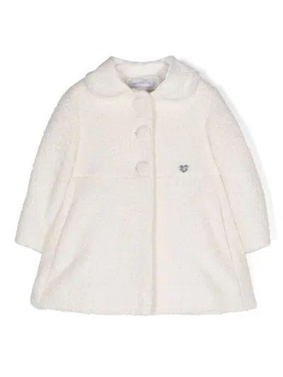 Monnalisa Babies' Bouclé Flared Coat In White