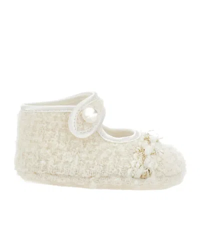 Monnalisa Bouclé Pre-walkers In White