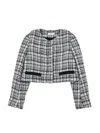Monnalisa Tweed Cropped Jacket In Multi