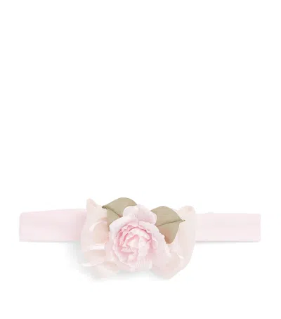 Monnalisa Bow And Flower Headband In Pink
