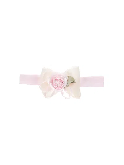 Monnalisa Kids'   Bow And Rose Headband In Pink