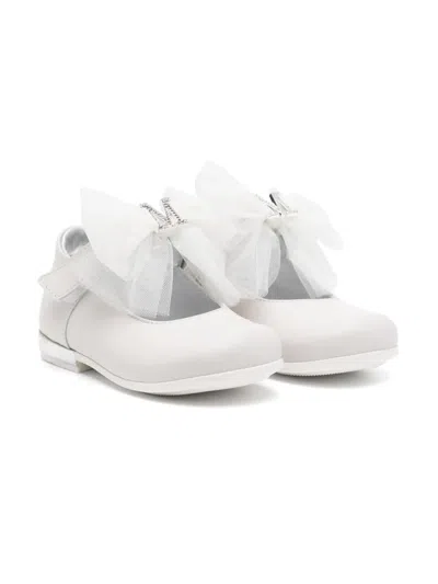 Monnalisa Kids' Bow Ballerinas In White