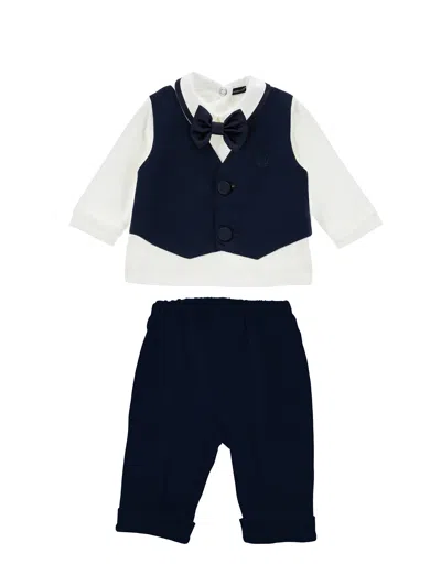 Monnalisa Babies'  Bow Baptism Set In Blue
