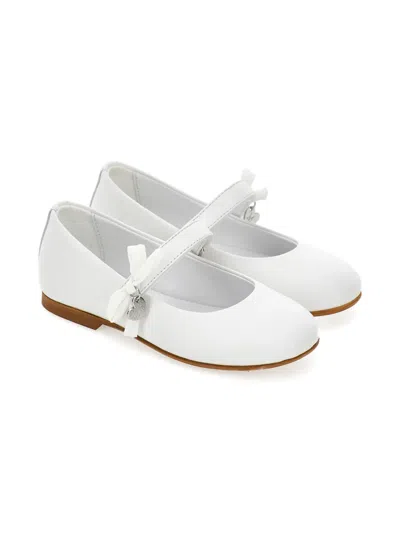 Monnalisa Kids' Bow Charm Ballerinas In White