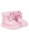 Monnalisa Bow-detail Ankle Boots In Pink