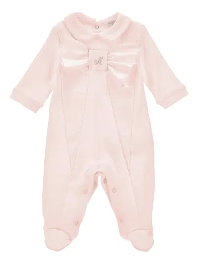 Monnalisa Bow-detail Babygrow In Pink