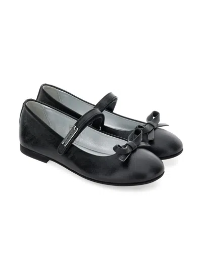 Monnalisa Kids' Bow-detail Ballet Flats In Black