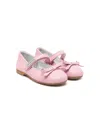 Monnalisa Bow-detail Ballet Flats In Pink