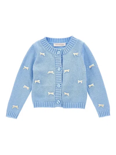 Monnalisa Babies' Bow-detail Cardigan In Blue