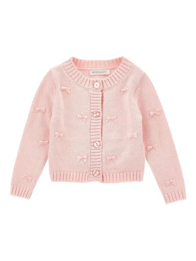 Monnalisa Babies' Bow-detail Cardigan In Pink