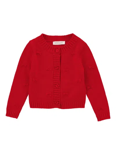 Monnalisa Babies' Bow-detail Cardigan In Red