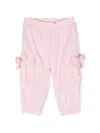 Monnalisa Bow-detail Cargo Trousers In Pink