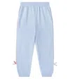 Monnalisa Bow-detail Cotton-blend Sweatpants In Blue