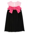 Monnalisa Bow-embellished Dress In Black