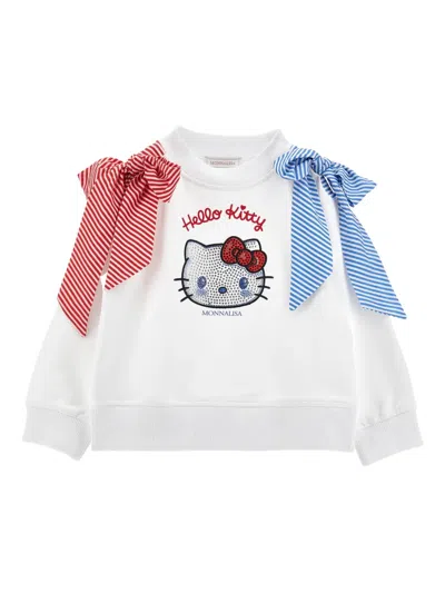 Monnalisa Kids' Bow-detail Embellished Sweatshirt In Multi