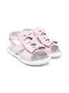 MONNALISA BOW-DETAIL PATENT LEATHER SANDALS