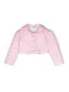 Monnalisa Bow-detail Quilted Bomber Jacket In Pink