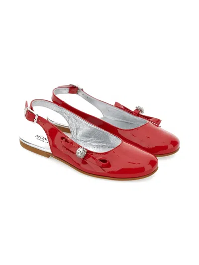 Monnalisa Kids' Bow-detail Sandals In Red