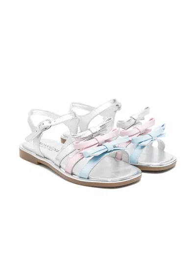 Monnalisa Kids' Bow-detail Sandals In Silver