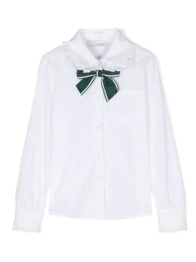Monnalisa Kids' Hemd Mit Schleifendetail In White