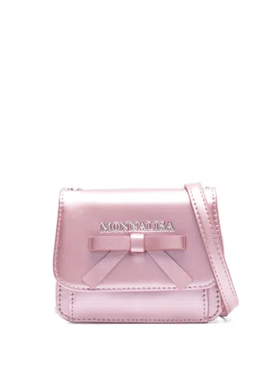 Monnalisa Kids' Bow-detail Shoulder Bag In Pink