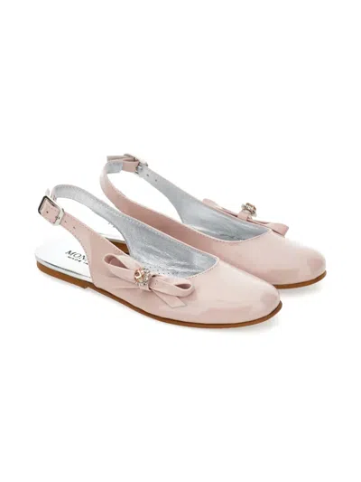Monnalisa Kids' Bow-detail Slingback Sandals In Pink