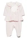 Monnalisa Bow-detail Terry-cloth Pyjama In Pink