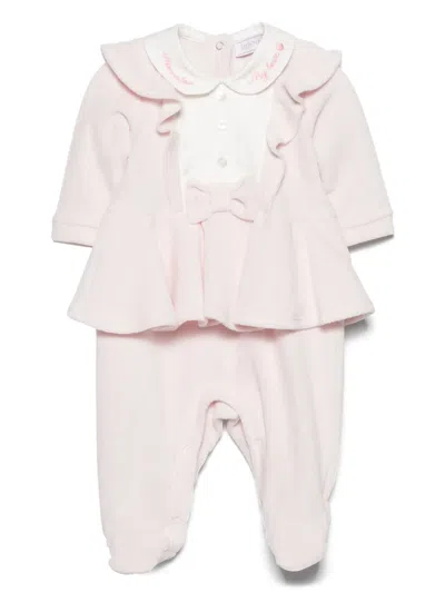 Monnalisa Babies' Bow-detail Terry-cloth Pyjama In Pink