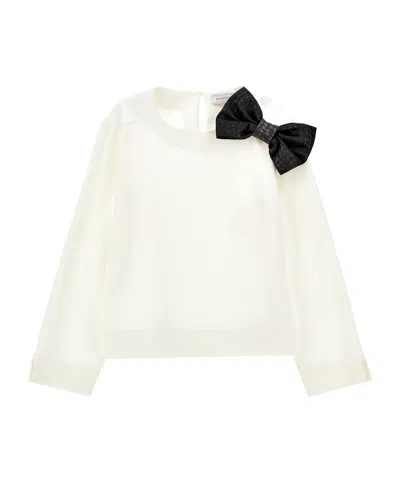 Monnalisa Bow-detail Top In White