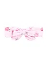 Monnalisa Bow-detailed Floral Head Band In Pink