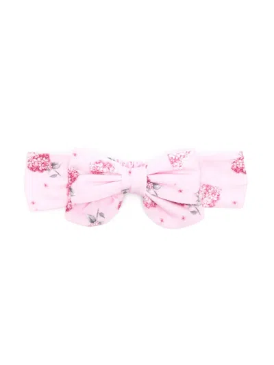 Monnalisa Babies' Bow-detailed Floral Head Band In Pink