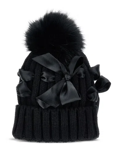 MONNALISA 蝴蝶結綴飾套頭帽