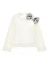 Monnalisa Tunic With Jacquard Bow In White