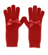 Monnalisa Bow Gloves In Red