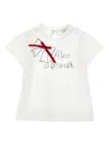 Monnalisa Bow-embellished Graphic T-shirt In White