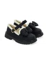 Monnalisa Bow-embellished Loafers In Black