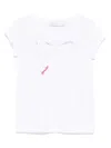 Monnalisa T-shirt Mit Schleifenstickerei In Weiss