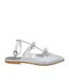 Monnalisa Fine Glitter Slingbacks In Gray