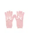 Monnalisa Bow Gloves In Pink