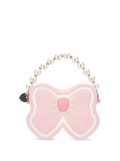 Monnalisa Bow Pearl Handle Bag In Pink