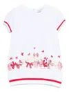 Monnalisa Bow-print Dress In 白色