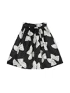 Monnalisa Bow-print Flared Skirt In Black