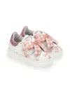Monnalisa Bow-print Leather Sneakers In Multi